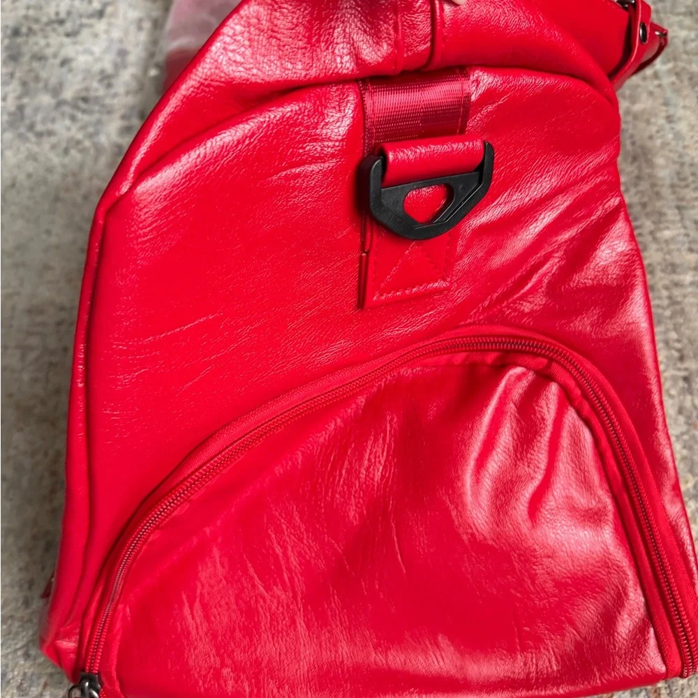 Red XBNB Leather PU gym Bag